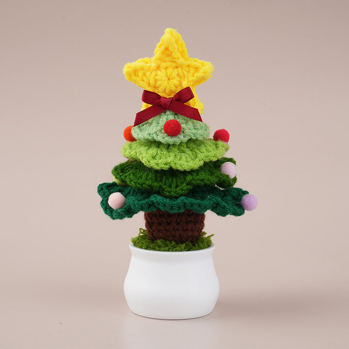 Crocheted Christmas tree in pot
