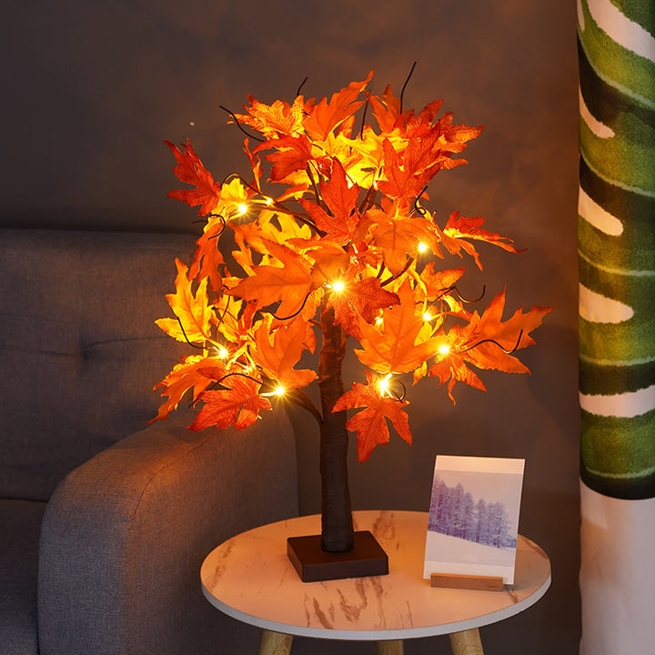 LED tree light with maple leaves