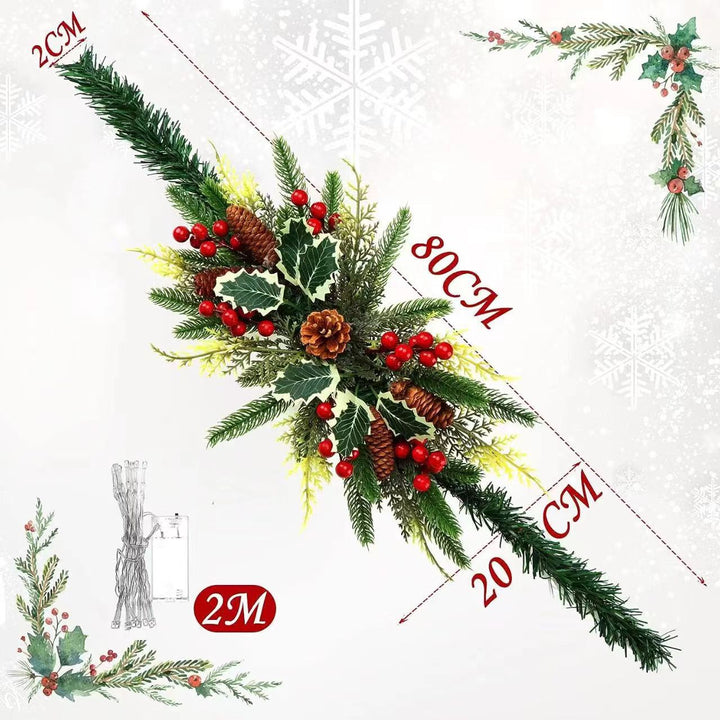 Christmas mailbox wreath with LED lighting