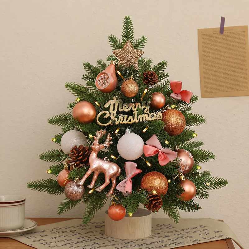 Mini Christmas tree set with lighting, 45 cm or 60 cm