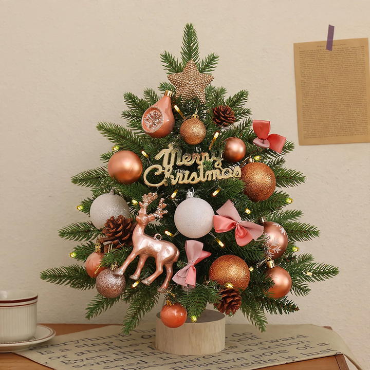 Mini Christmas tree set with lighting, 45 cm or 60 cm