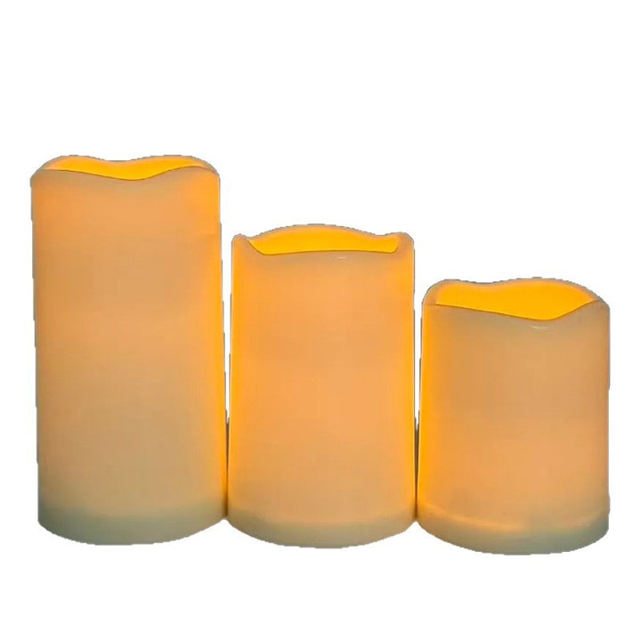 LED Real Wax Candle Set, 3-piece, with Remote Control