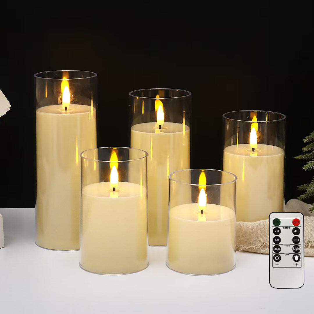 LED stub candles with flicker effect