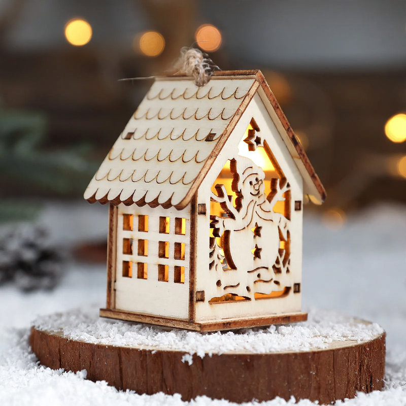 Decorative LED wooden cabin for Christmas atmosphere