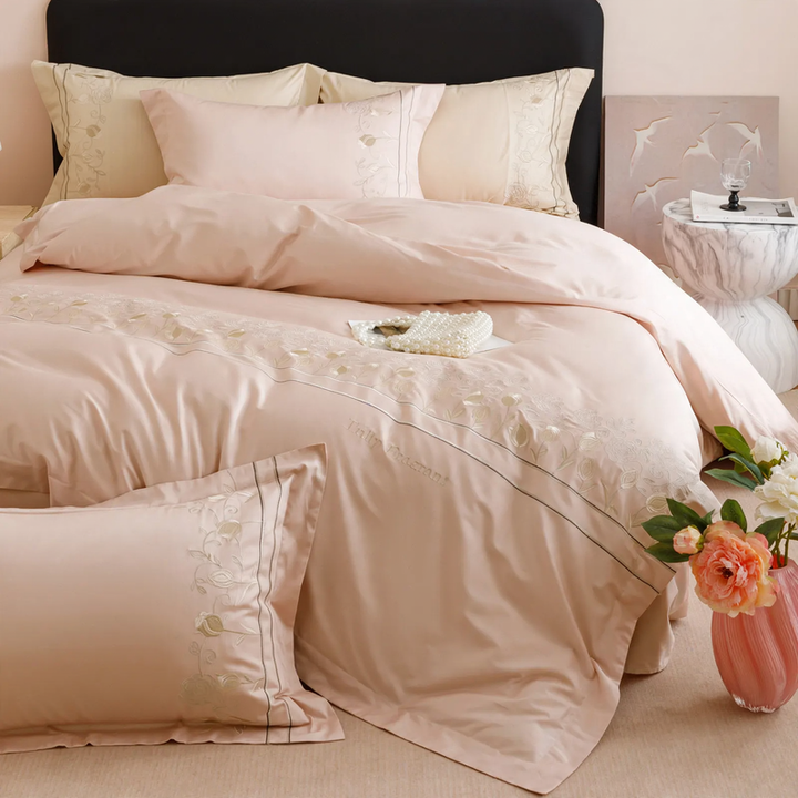 Long-staple cotton bedding, 4-piece, embroidery