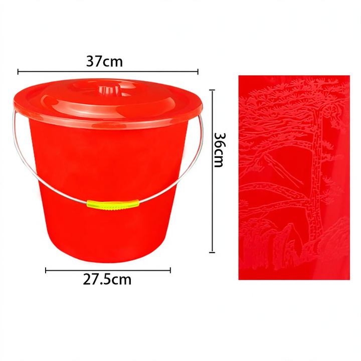 Plastic bucket with handle, various sizes