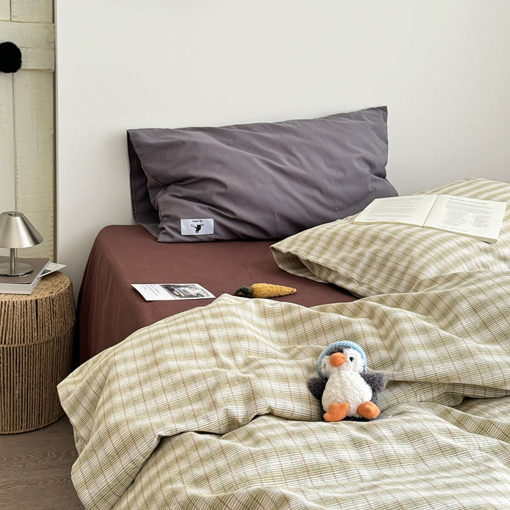 Cotton bedding set, 4-piece, stripes