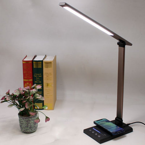 LED desk lamp with long arm, dimmable, eye-friendly