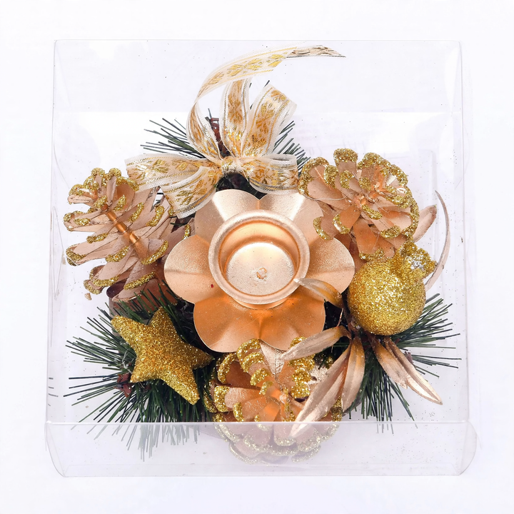 Christmas candle wreath with pine cones 12 cm