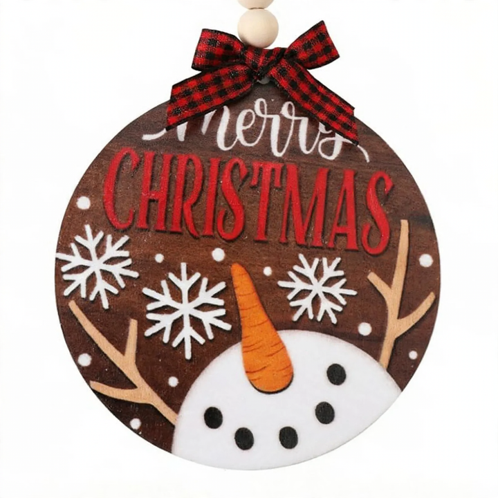Decorative wooden door hanger with gnome motif