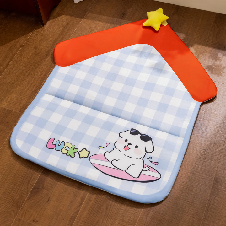 Pet sleep bed with neck support, breathable, removable