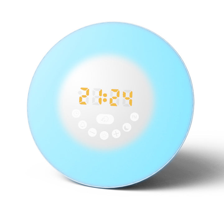 Multifunctional LED alarm clock with sunrise and sunset simulation