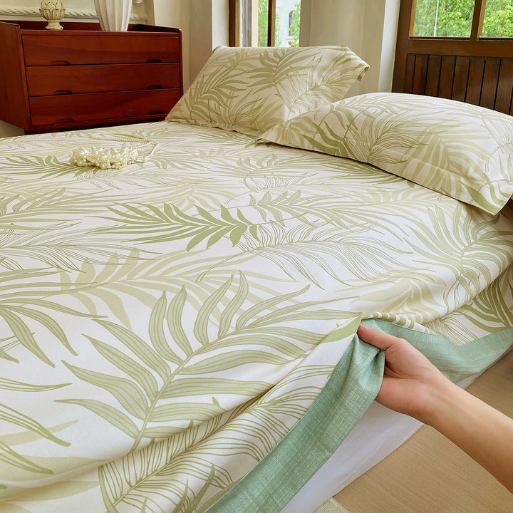 Cotton bed sheet, country house style, washable