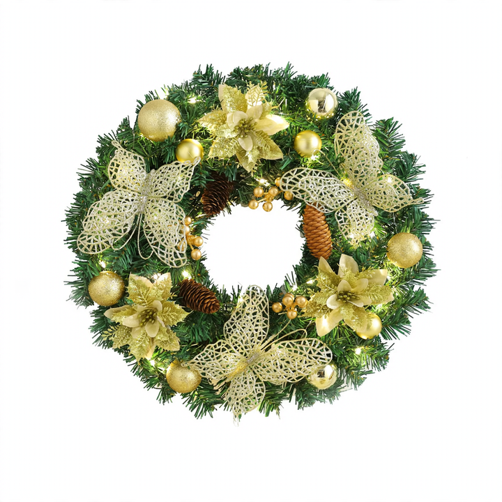 Christmas wreath made of PVC in a modern style