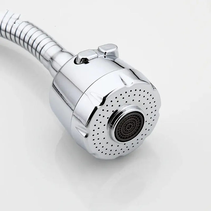 Stainless steel kitchen faucet with spray function