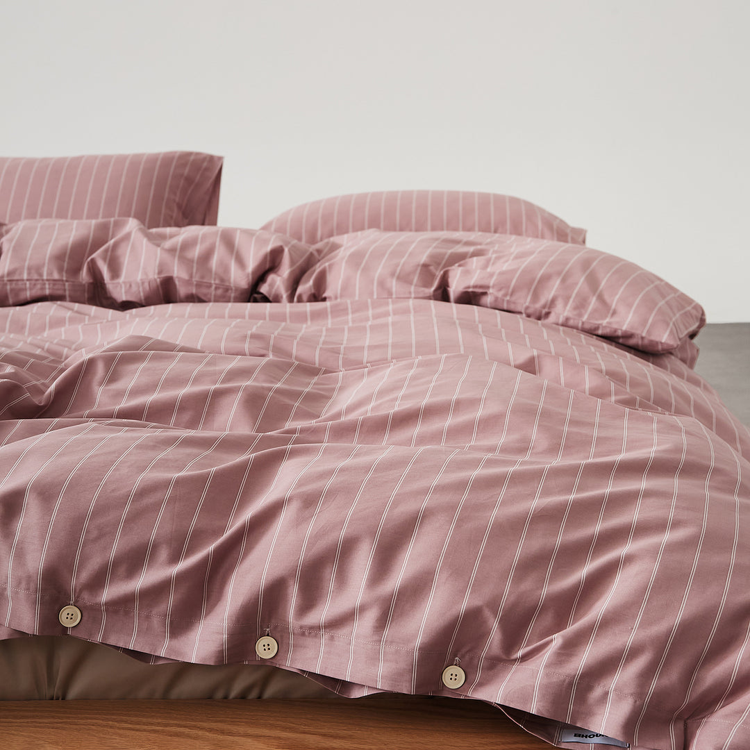 Long-staple cotton bedding, 4-piece, stripes