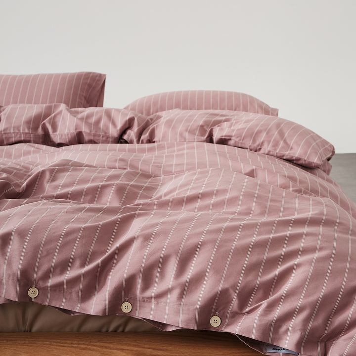 Long-staple cotton bedding, 4-piece, stripes