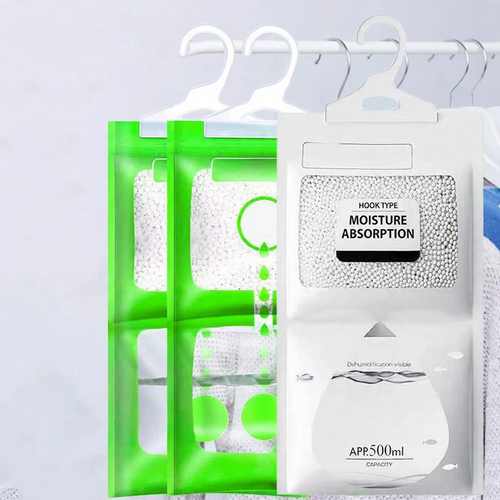 Dehumidifying bags for drawers and cabinets