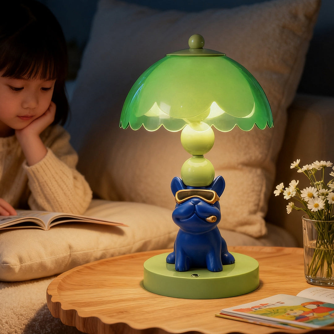 French Bulldog Table Lamp with Sunglasses