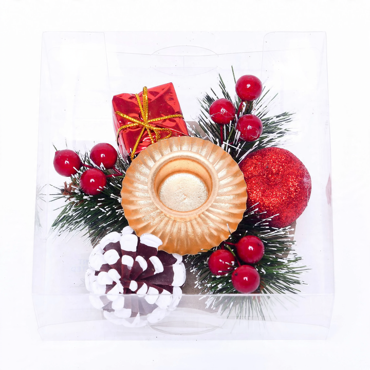 Christmas candle wreath with pine cones 12 cm