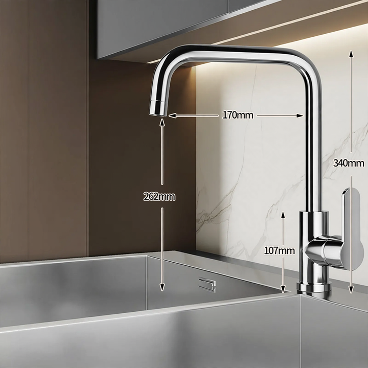 Stainless steel kitchen faucet, mixing or cold water