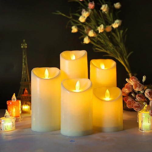 LED Real Wax Look Candle with Movable Flame