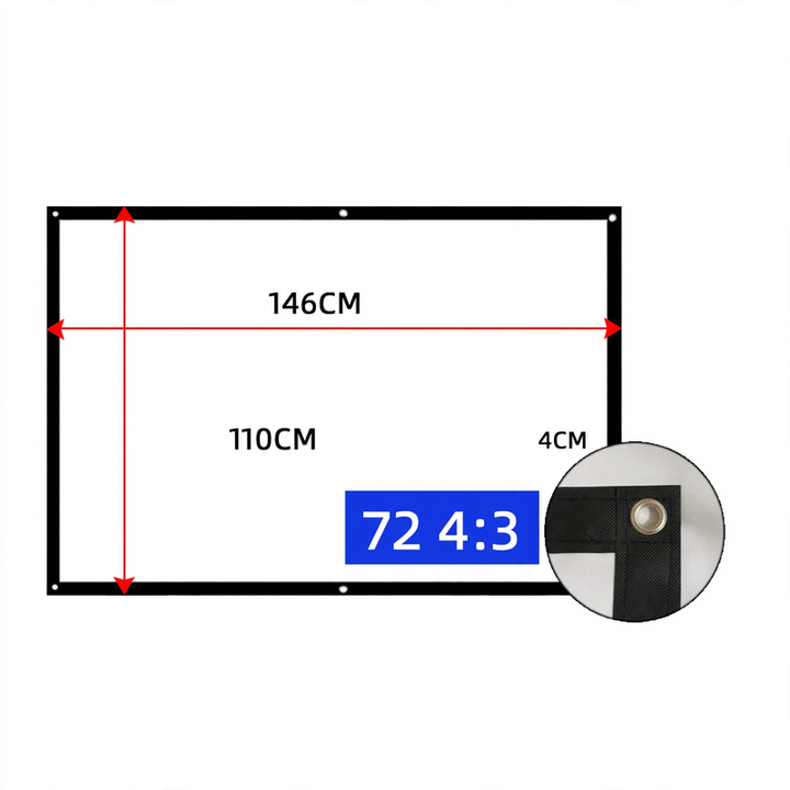 Projection screen, canvas made of sailcloth