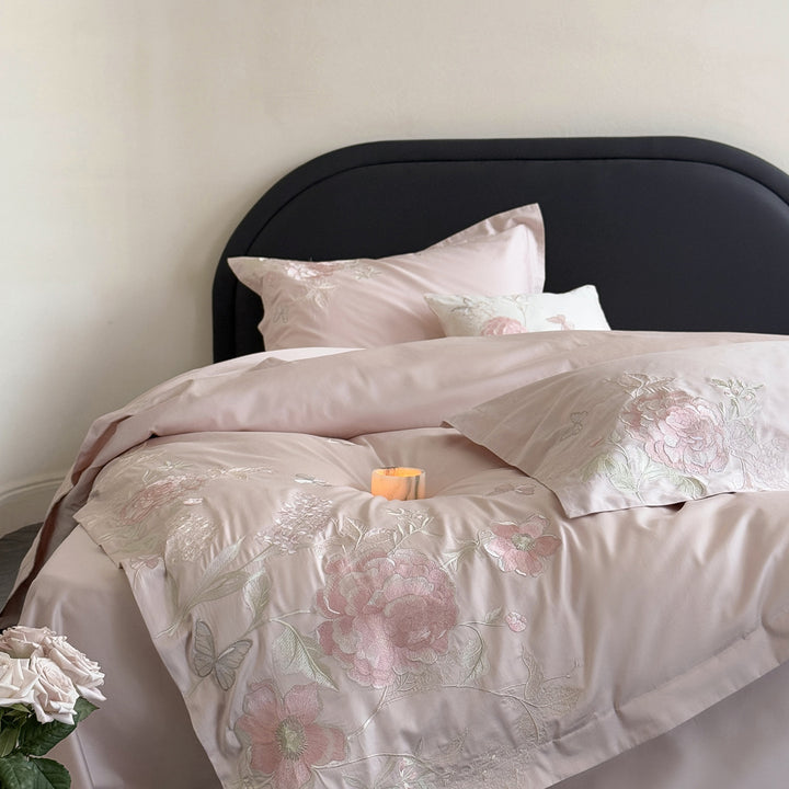 Cotton bedding set, 100, rose design, 4-piece