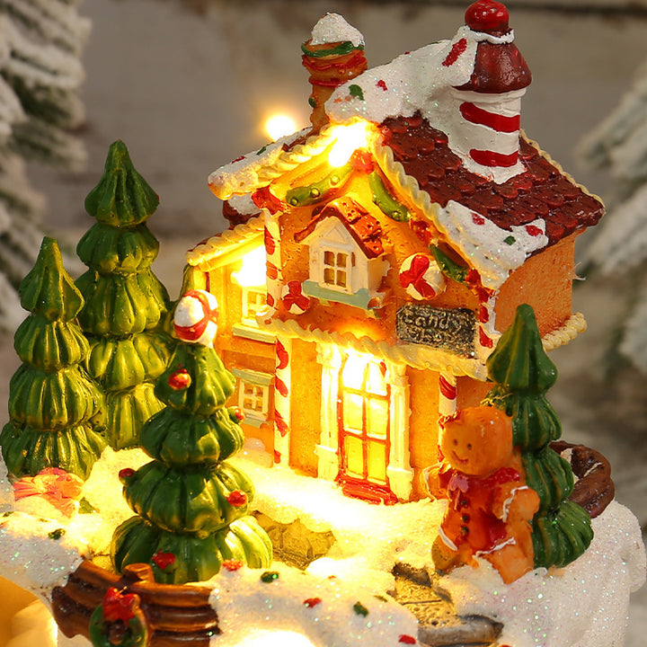 Illuminated music house decor with night light function