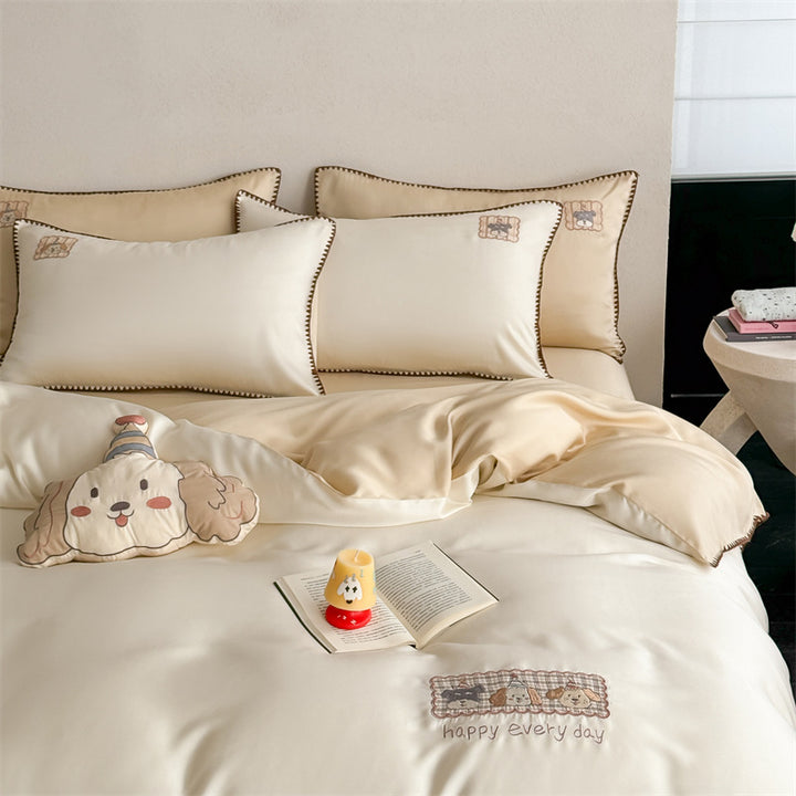 Lyocell bedding with embroidery, 100s, summer