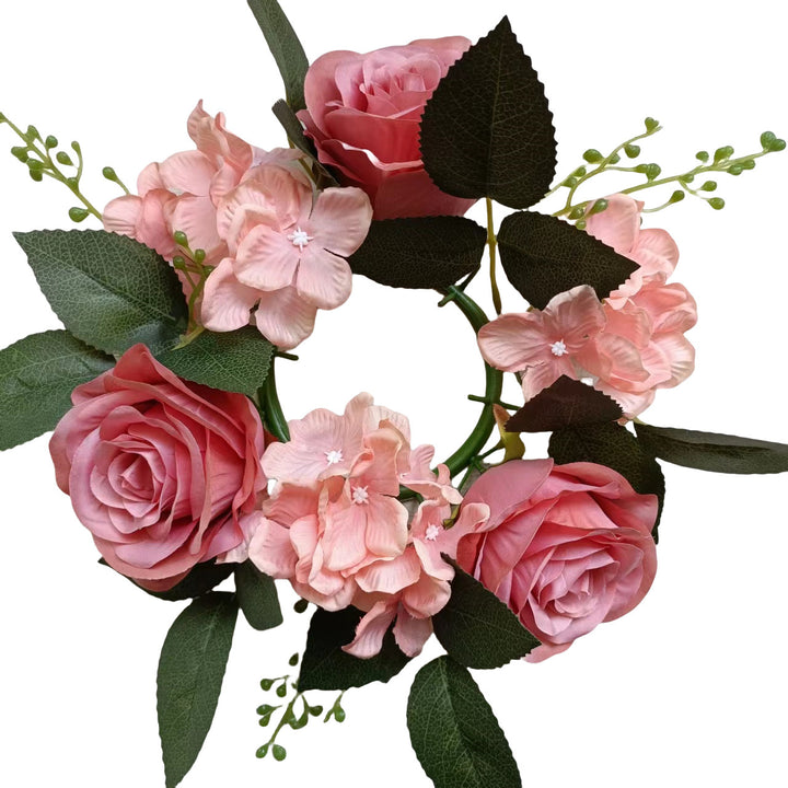 Artificial Rose Candle Wreath, 20 cm