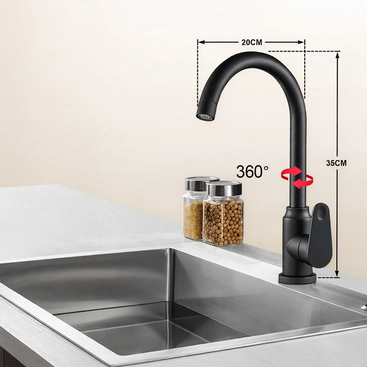 Kitchen faucet stainless steel 304, single lever mixer tap