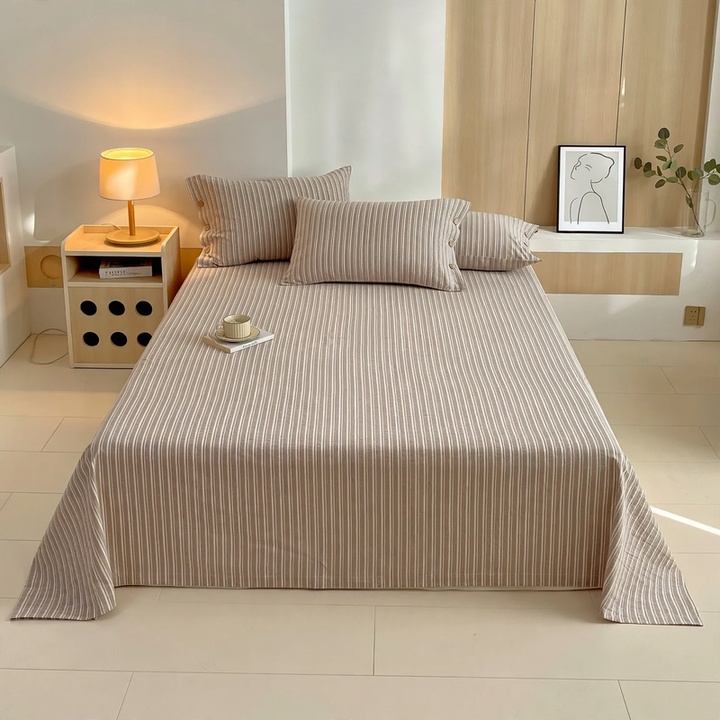 Cotton bed sheet, single or 3-piece, plain