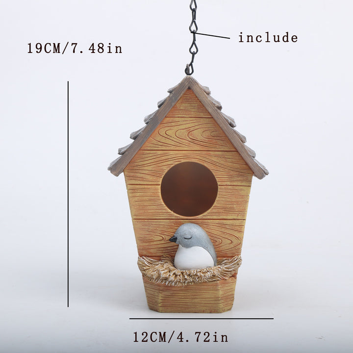 Decorative birdhouse made of resin, various designs
