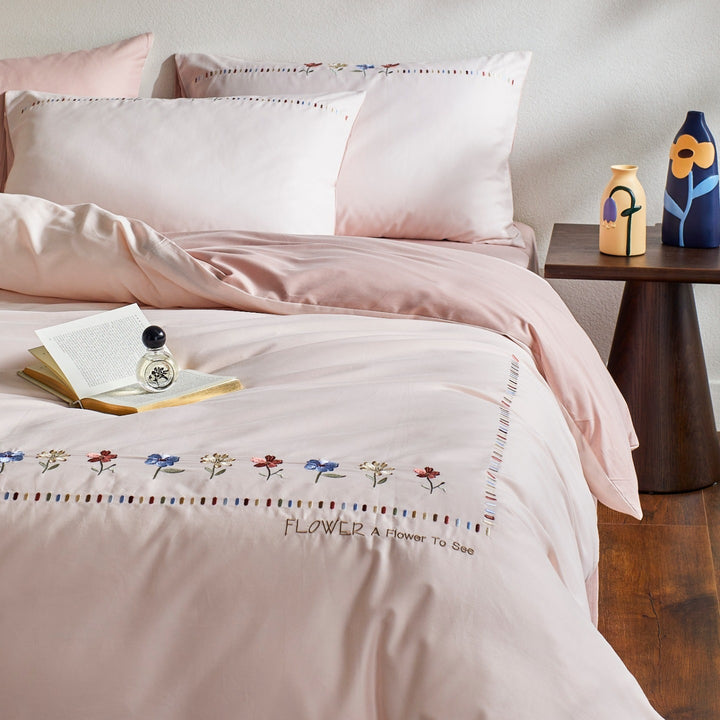 Duvet cover set made of brushed cotton, 4 pieces