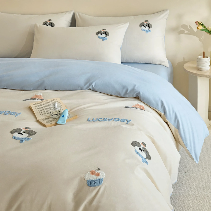 Cotton bedding set, 4-piece, cartoon design