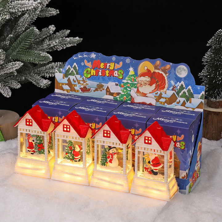 Decorative LED snow globe with Christmas designs