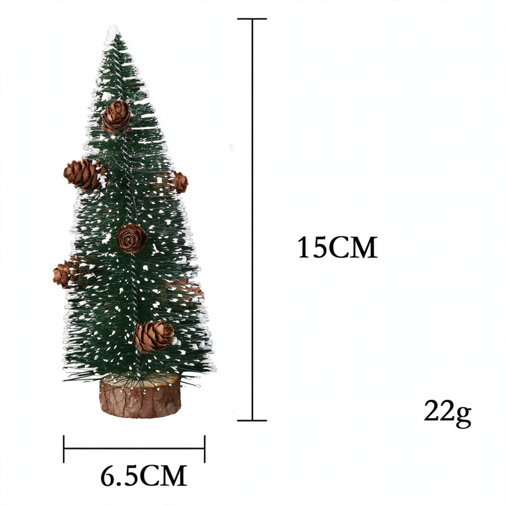 Mini Christmas tree with wooden base, snow-covered, 10-40cm