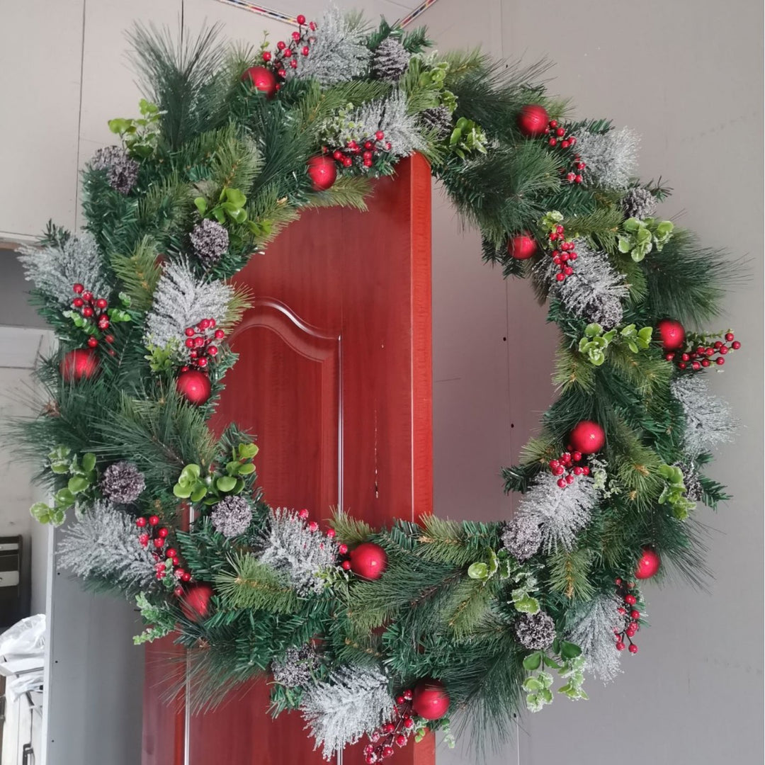 Christmas wreath with lighting for festive decoration