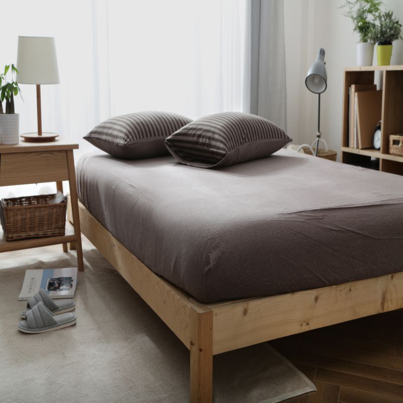 Cotton fitted sheet, single, non-slip