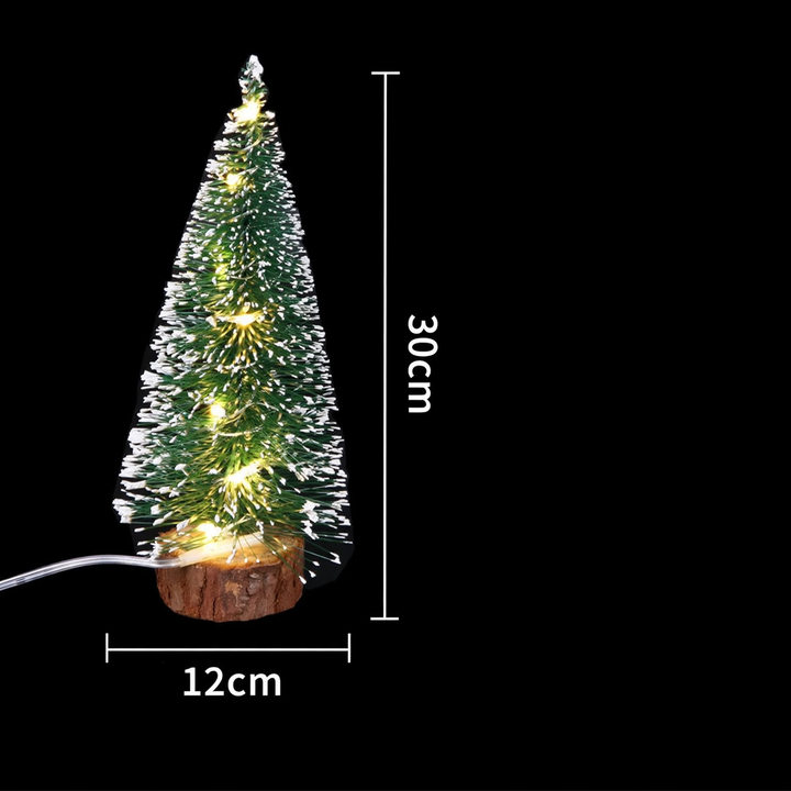 Miniature Christmas tree with snow look
