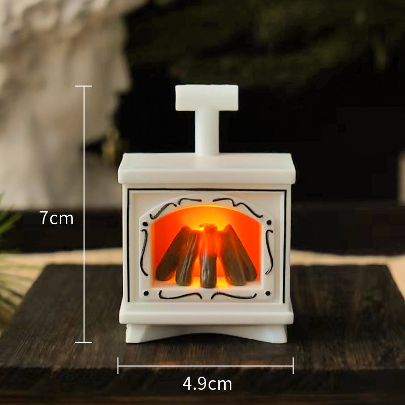 LED fireplace night light in retro style