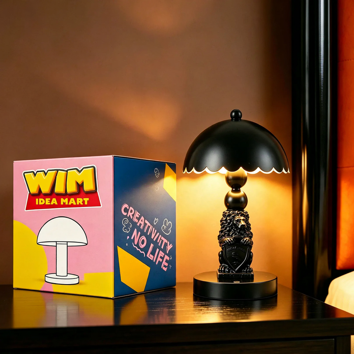 Black Lion Mushroom Lamp with Color Change