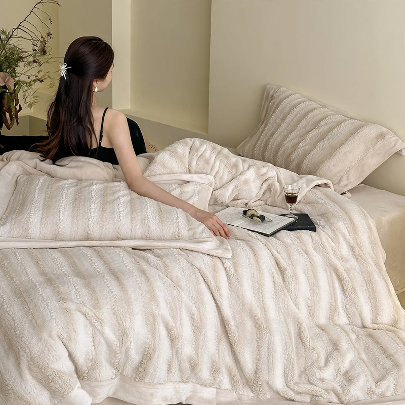 Milk fiber bedding set, 4-piece, winter