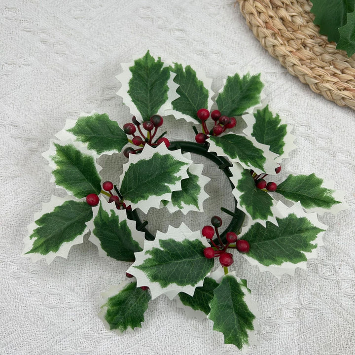 Artificial Christmas wreath for candle holder