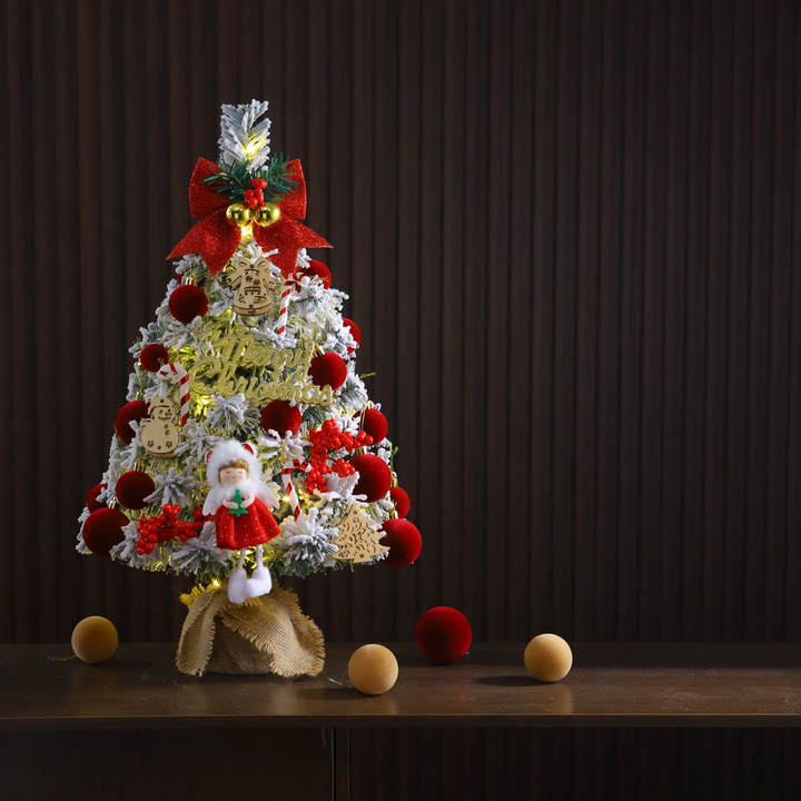 Mini Christmas tree with flocking, 45 cm or 60 cm