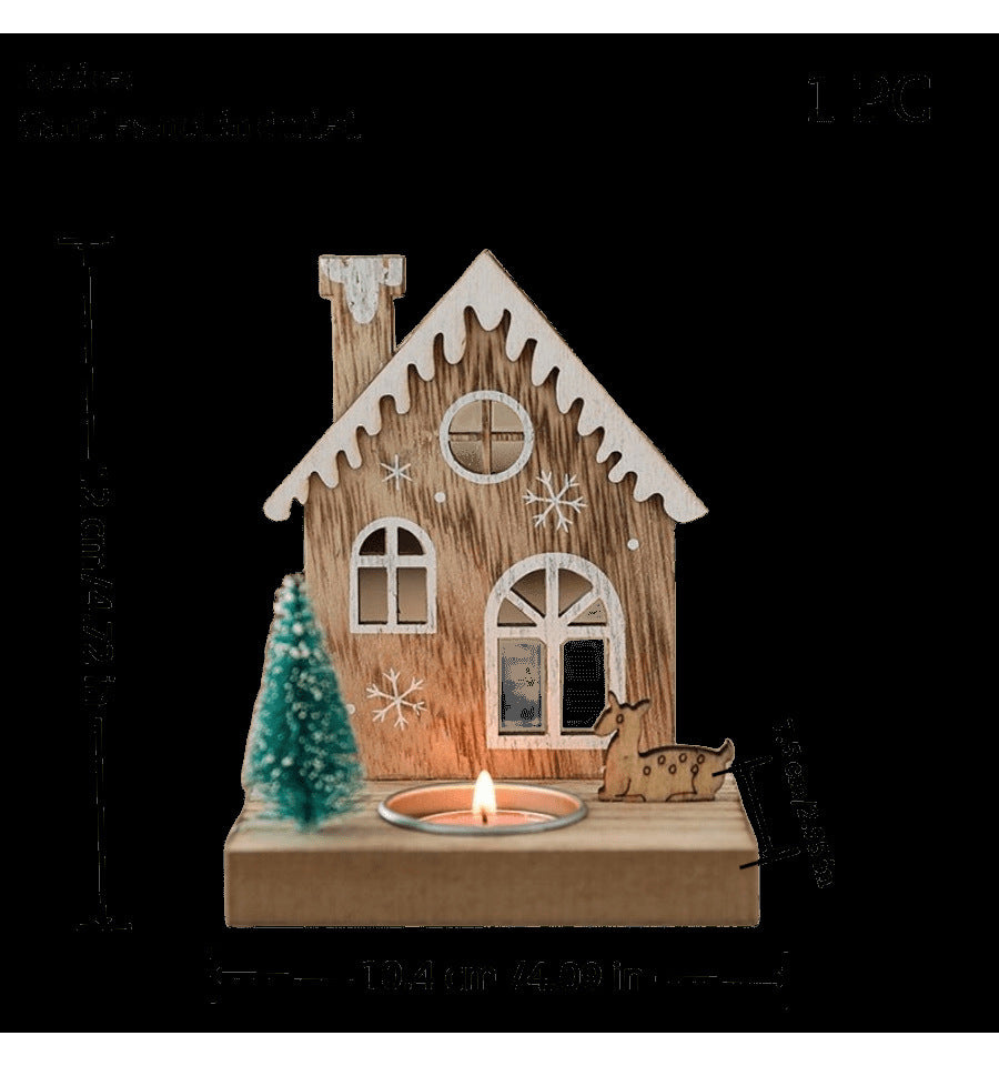 Decorative wooden candle holder in Scandinavian style