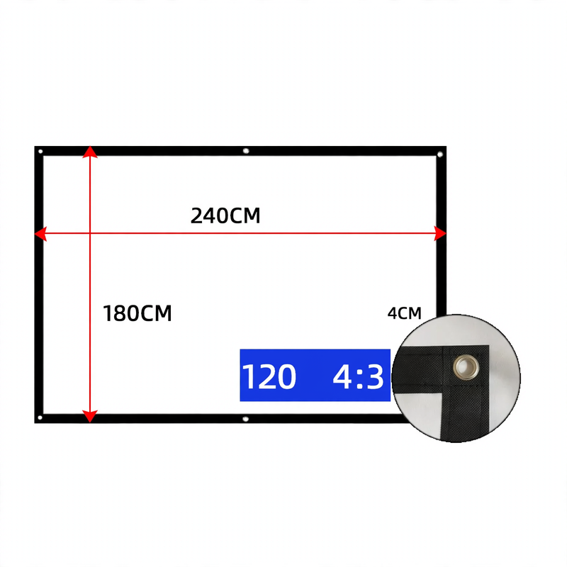 Projection screen, canvas made of sailcloth