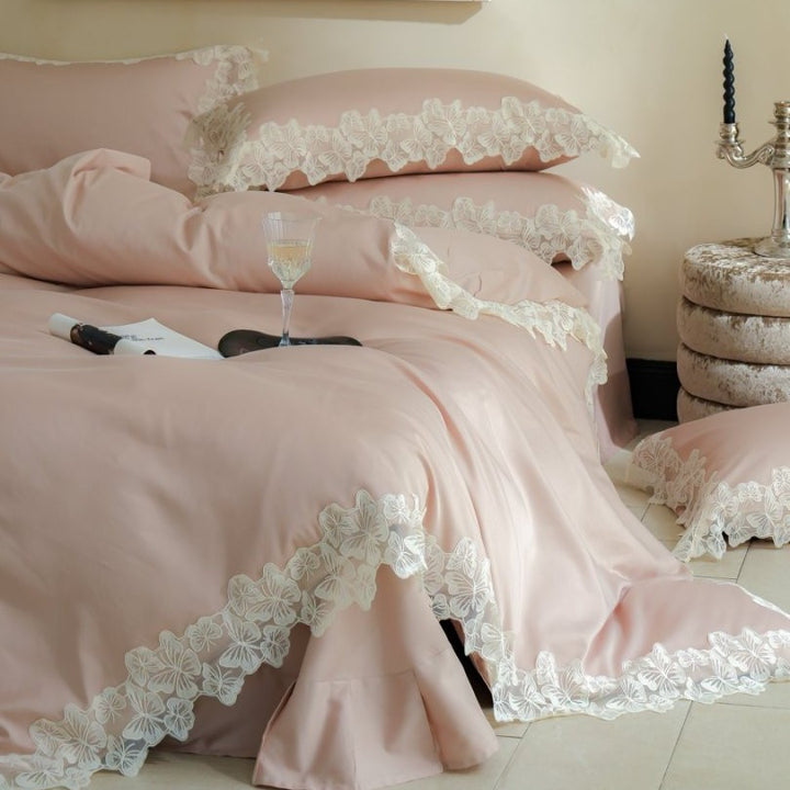 Cotton bedding set, 4-piece, princess style