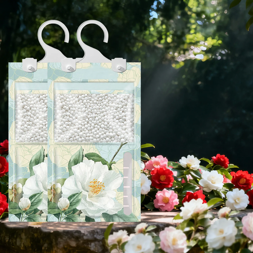 Hanging fragrance dehumidifier for wardrobes